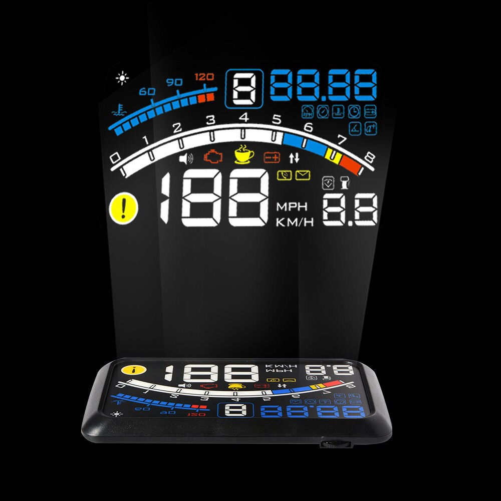 XUNMA-pantalla HUD Head-Up para coche, sistema de advertencia de exceso de velocidad, proyector de parabrisas, alarma de voltaje electrónico automático, OBD2 II, EUOBD