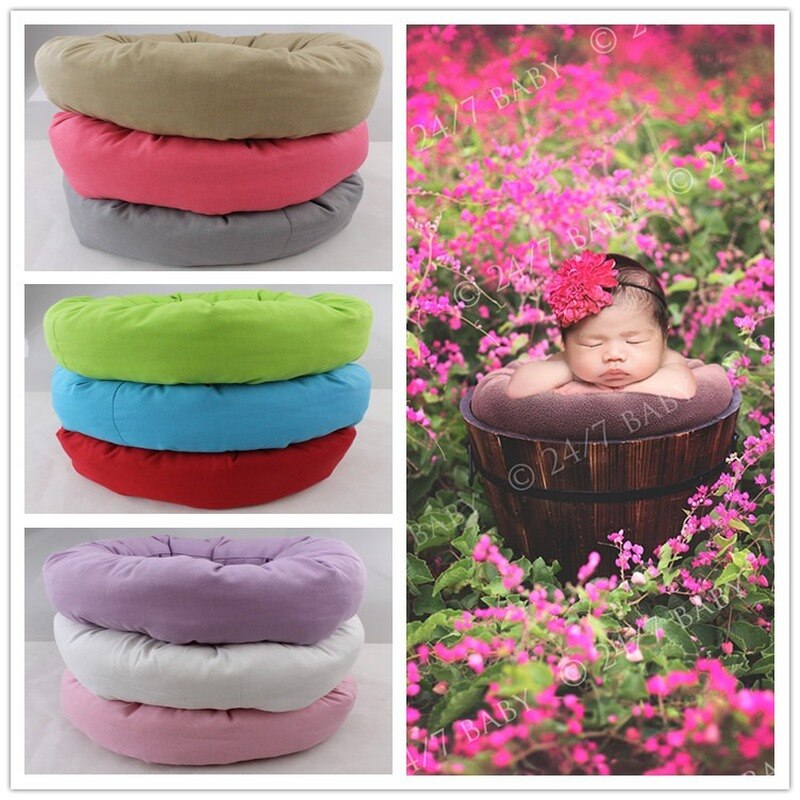 Newborn Photography Props Baby Breathable Donut Pillow Prop + 3 Color Modeling Pillows 0 - 3 Months Posing Pillows All Season