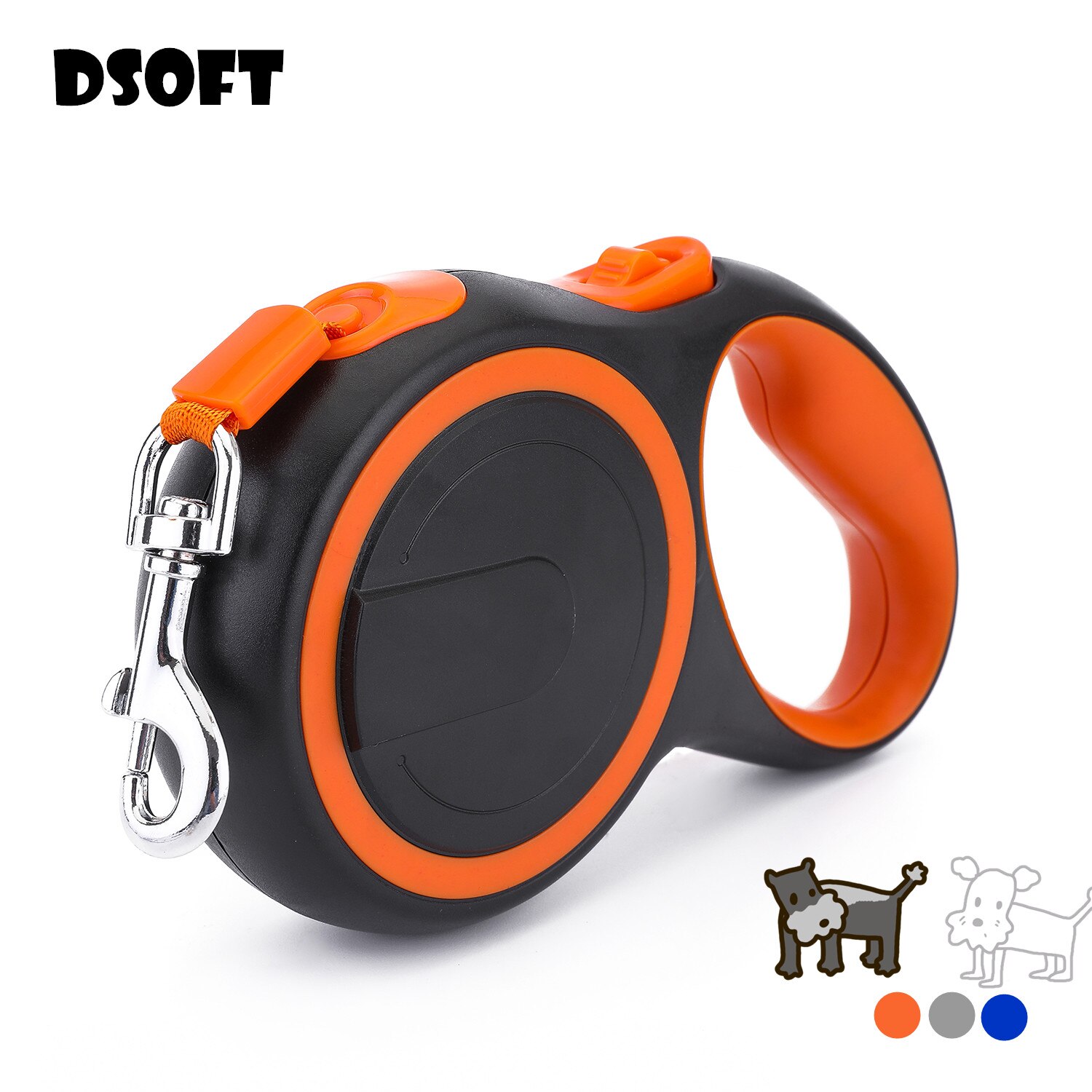 Hondenriem voor wandelen, rennen, automatisch intrekbare hondenriem voor kleine, middelgrote en grote honden, nylon hondenriem