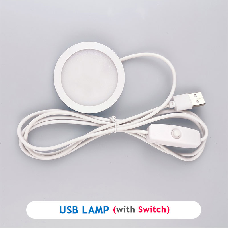 USB 5V LED Strahler 3W Ultradünne Schrank-Minilampe mit Schalter-Anzeige, Schmuck-Deckenstrahler mit 3M-Aufkleber für Höhle Innenbereich: S / Dunkelgrün / 7w