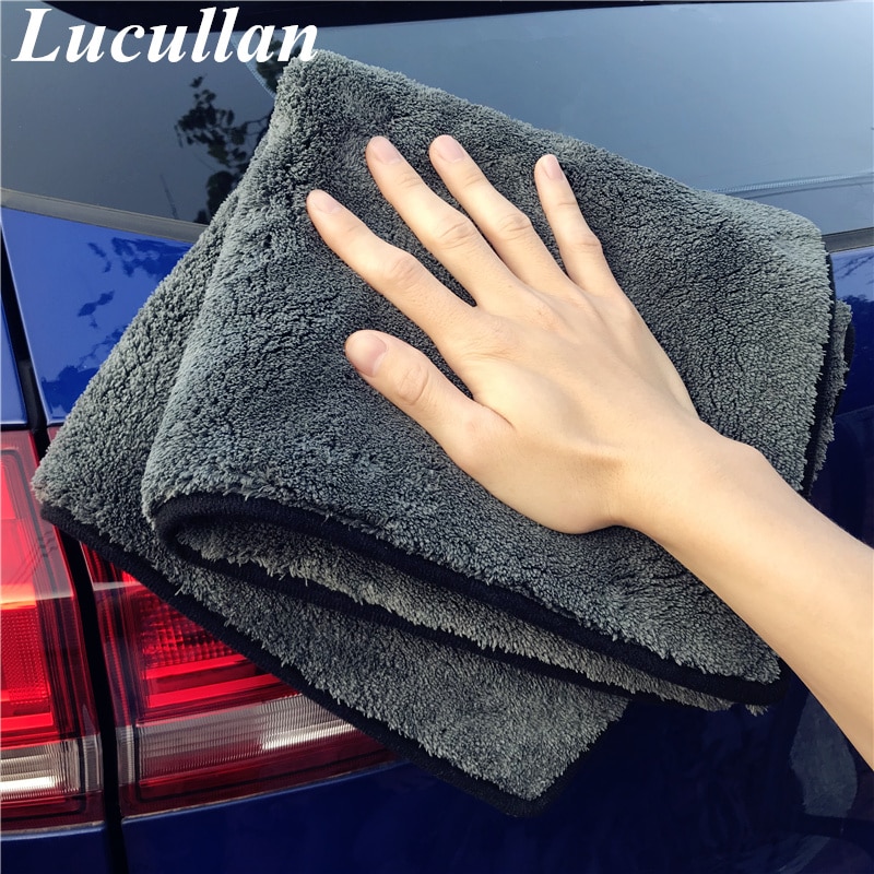 Lucullan 50X50CM 1300GSM Car Drying Cloth Super Thick Car Detailing Microfiber Towel Thick Car Washing Rag