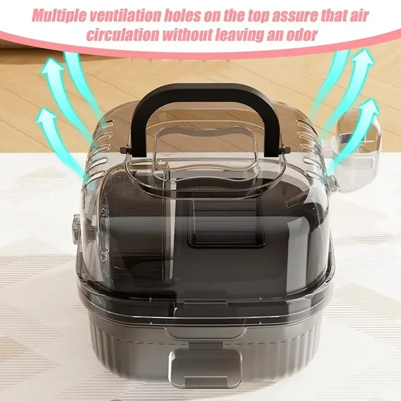 Jaula para Chinchilla, estuche de viaje translúcido para hámster, gran capacidad, transpirable, hábitat para hámster, transportador de animales pequeños con agua