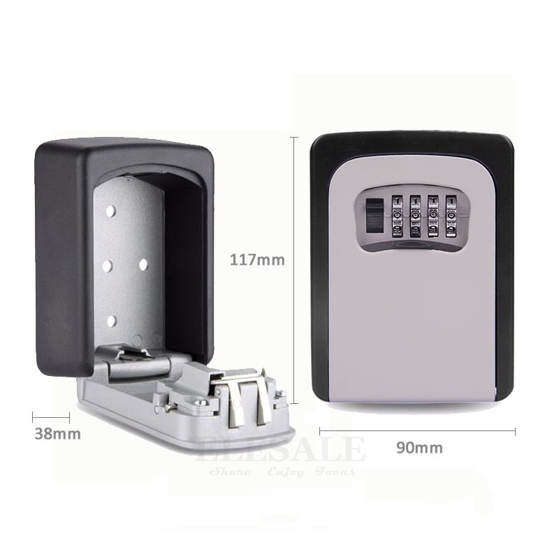 robić montażu na ścianie zapasowe klucze bezpieczny schowek robić przechowywania z 4 cyfra kombinacja blokada biuro w domu metalowe ukryty klucz tajne organizator