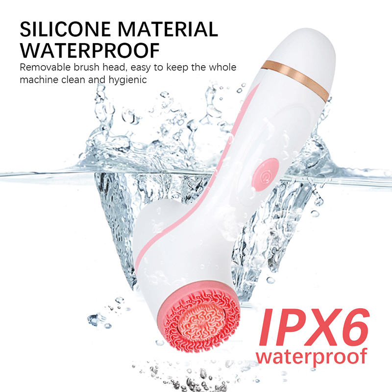 Thuisgebruik 3-IN-1 siliconen reinigingsborstel Handheld waterdichte peeling schrobben Elektrische siliconen gezichtsreinigingsborstel