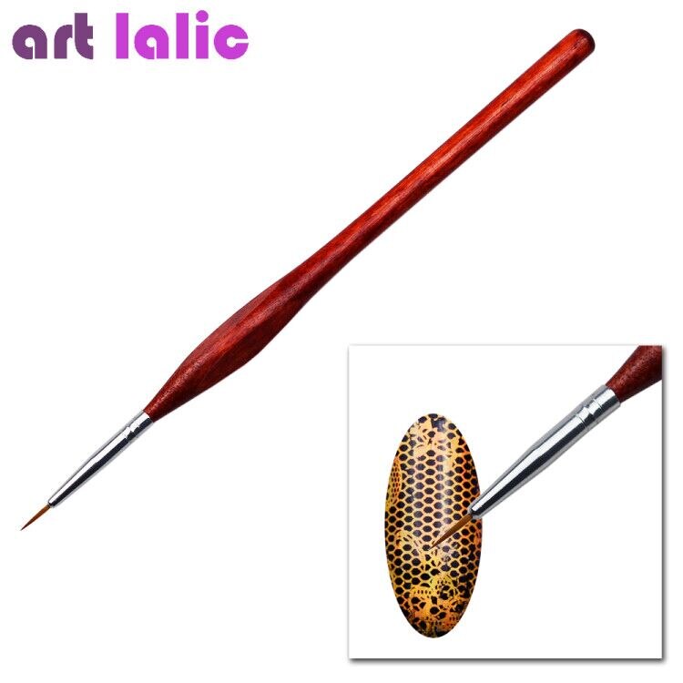 Nagelkonst rött trä sobel hår borste fin teckning måla penna borstar detalj liner franska tips blomma spets dekoration
