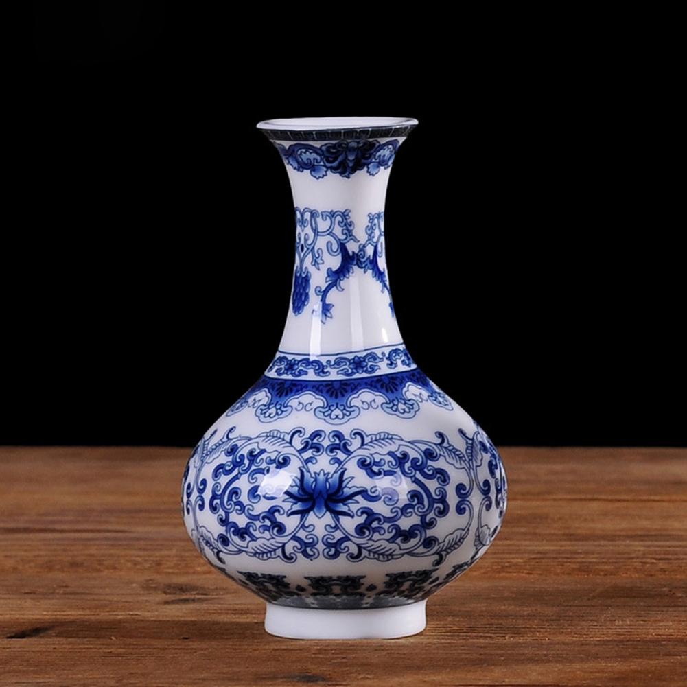 Jarrón decorativo Vintage chino de porcelana azul y blanca, jarrón de Arte de cerámica, jarrones decorativos para Decoración de mesa de hogar