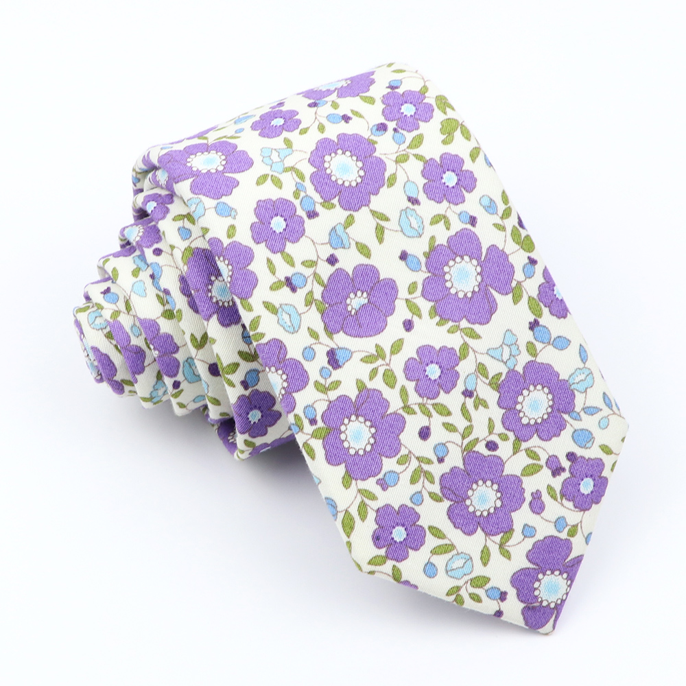 Nueva corbata Floral de algodón para hombres y mujeres, corbata ajustada con estampado para boda, corbatas informales para hombre, trajes clásicos, corbata de flores: Naranja