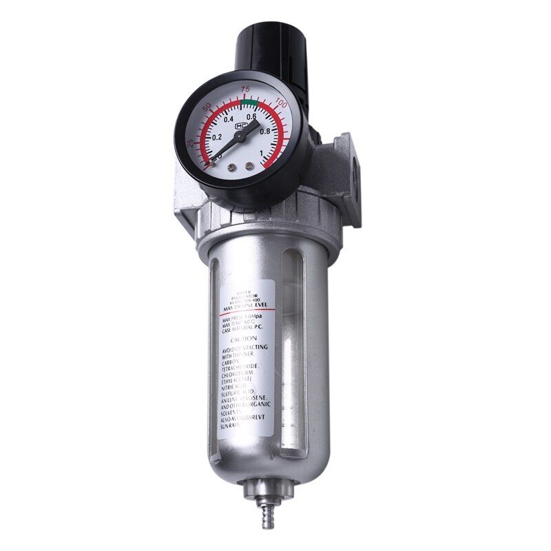 1/2 Inch Sfr400 Compressed Air Filter Regulator Combo Air Filter Pressure Regulator Gauge Kit Pressure Gauge: Default Title