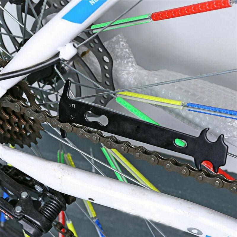 Cykel kæde måle lineal cykel kæde slid indikator checker bærbar mtb cykel udskiftning reparationsværktøj