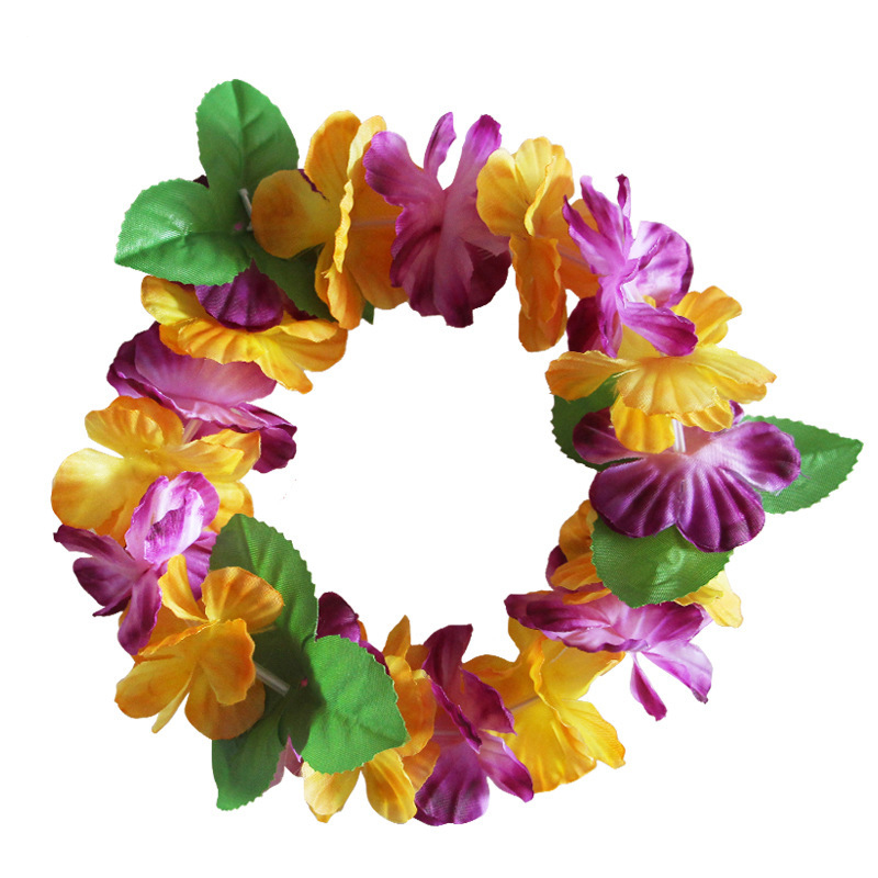 Oheart hawaii blomster krans pandebånd hovedbeklædning armbånd sæt til bryllupsfest dekoration diy sommer krans håndværk