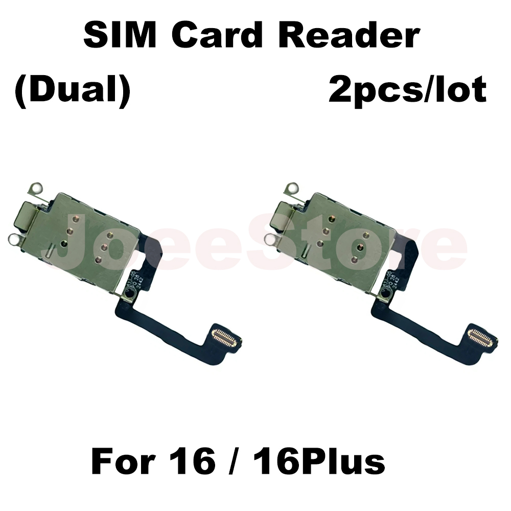 2 stuks simkaartlezer voor iphone 11 12 13 14 15 16 pro max, inclusief dual sim-kaartsleuf, interne simkaartadapter en flexkabel (vervangingsonderdelen).: Blauw