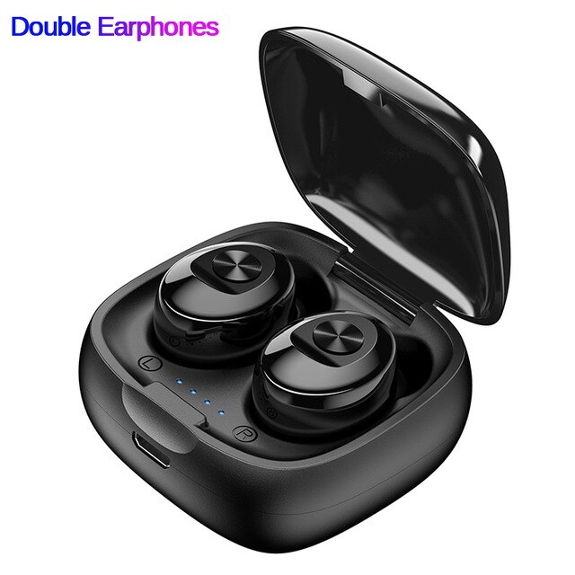 Fone de ouvido xg12 tws, bluetooth 5.0, estéreo, wireless, hifi, fones de ouvido esportivos, mãos-livres, gamer, headset com microfone para celular: Black-Binaural