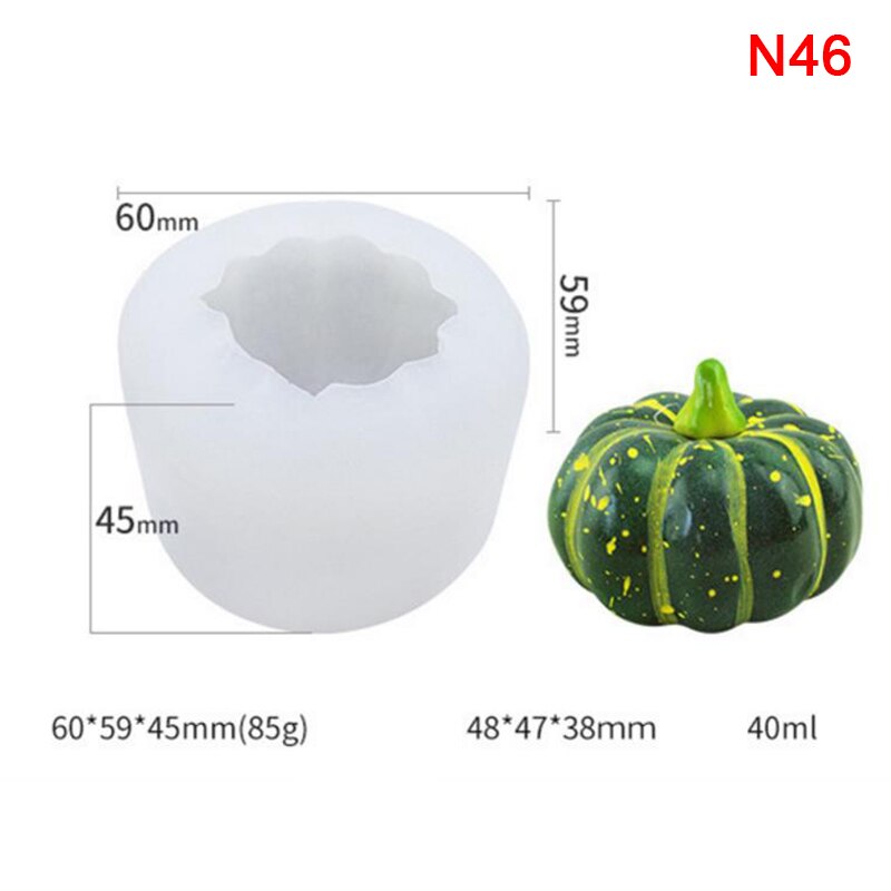 3D Halloween citrouille Silicone résine époxy moules arbre de noël aromathérapie bougie faisant forme outil de décoration: N46