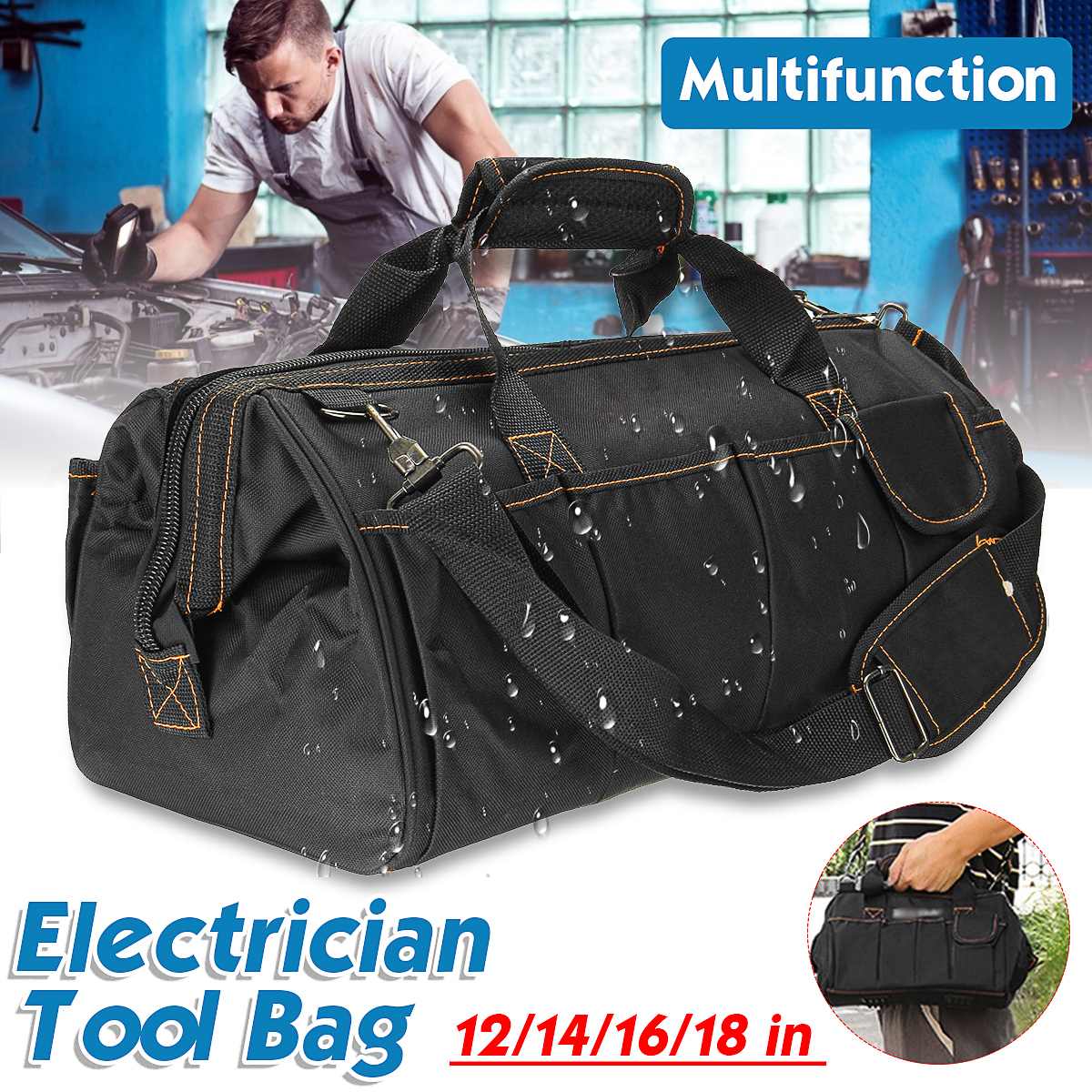 12/14/16/18 In Gereedschapstas Draagbare Elektricien Tas Multifunctionele Reparatie Installatie Canvas Grote Dikker Tool Tas Werk pocket