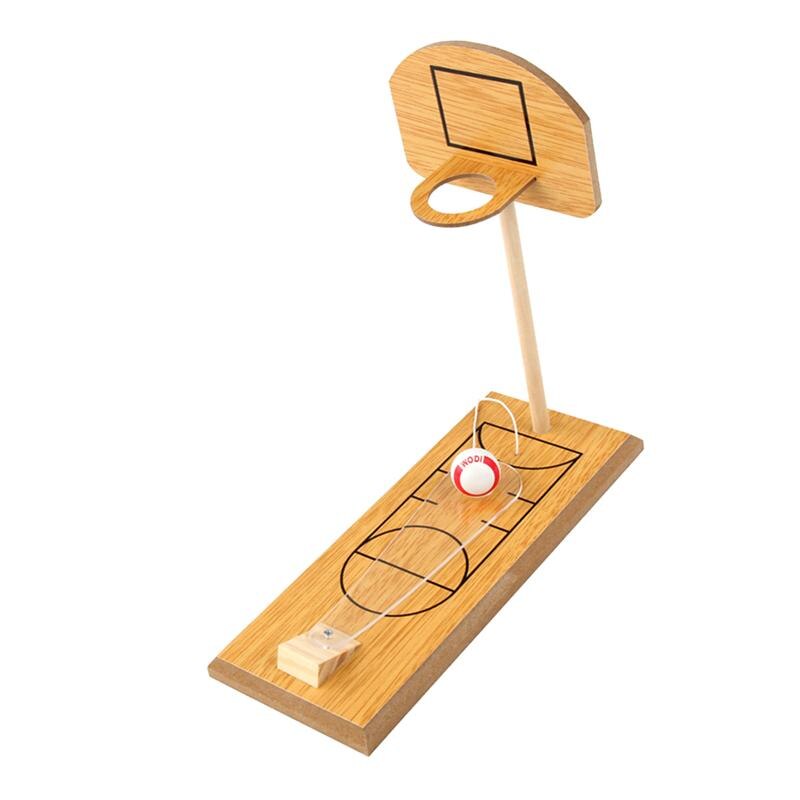 Wooden Basketball Game Mini Desktop Tabletop Portable Travel Office Game Set Indoor Outdoor Fun Sports Novelty Toy