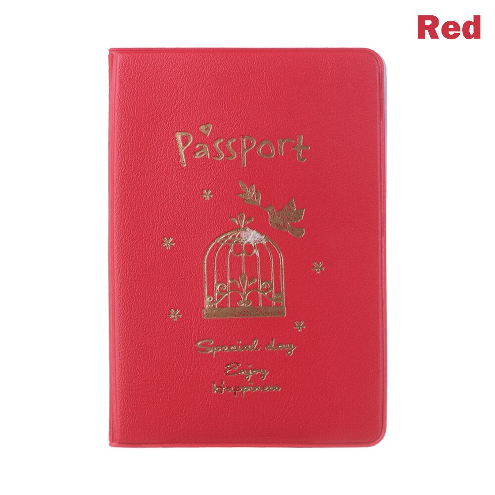 Mode leuke Paspoort Cover Waterdichte Paspoort Reizen Cover Case Paspoorthouder Paspoort Pakket: red