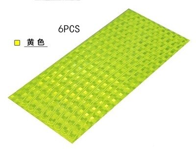 6 uds. De calcomanías reflectantes fluorescentes para llanta de bicicleta, Pegatinas reflectantes para ciclismo, cinta de seguridad: Amarillo