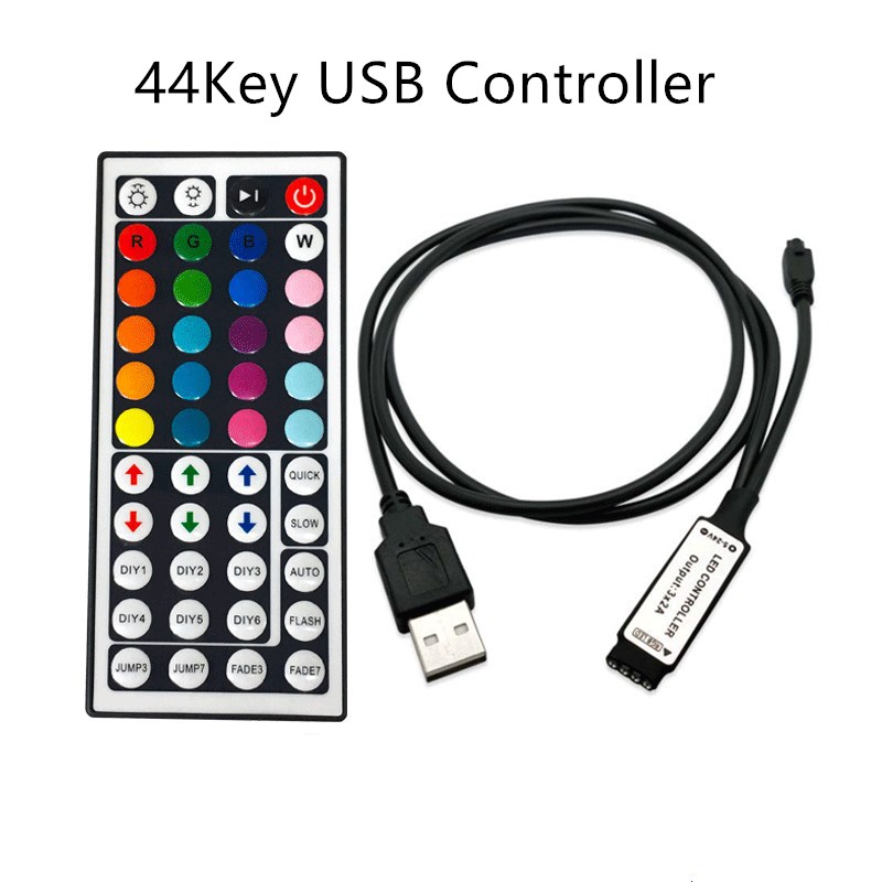 SMD 2835 5050 RGB 5V 12V 24V USB LED RGB Controller For USB LED Strip Light LED Strip Controller Wireless Remote Controller: Gold