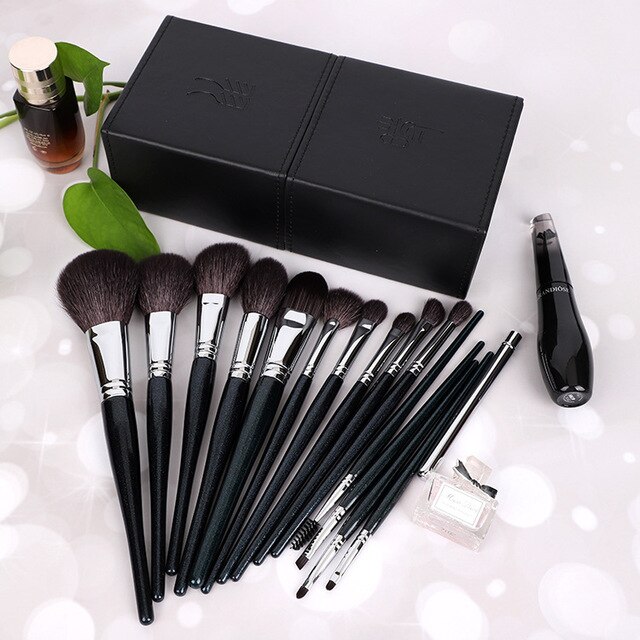 Uld kobber tube makeup børste sæt høj værdi foundation øjenskygge concealer børste multifunktion makeup værktøj: E