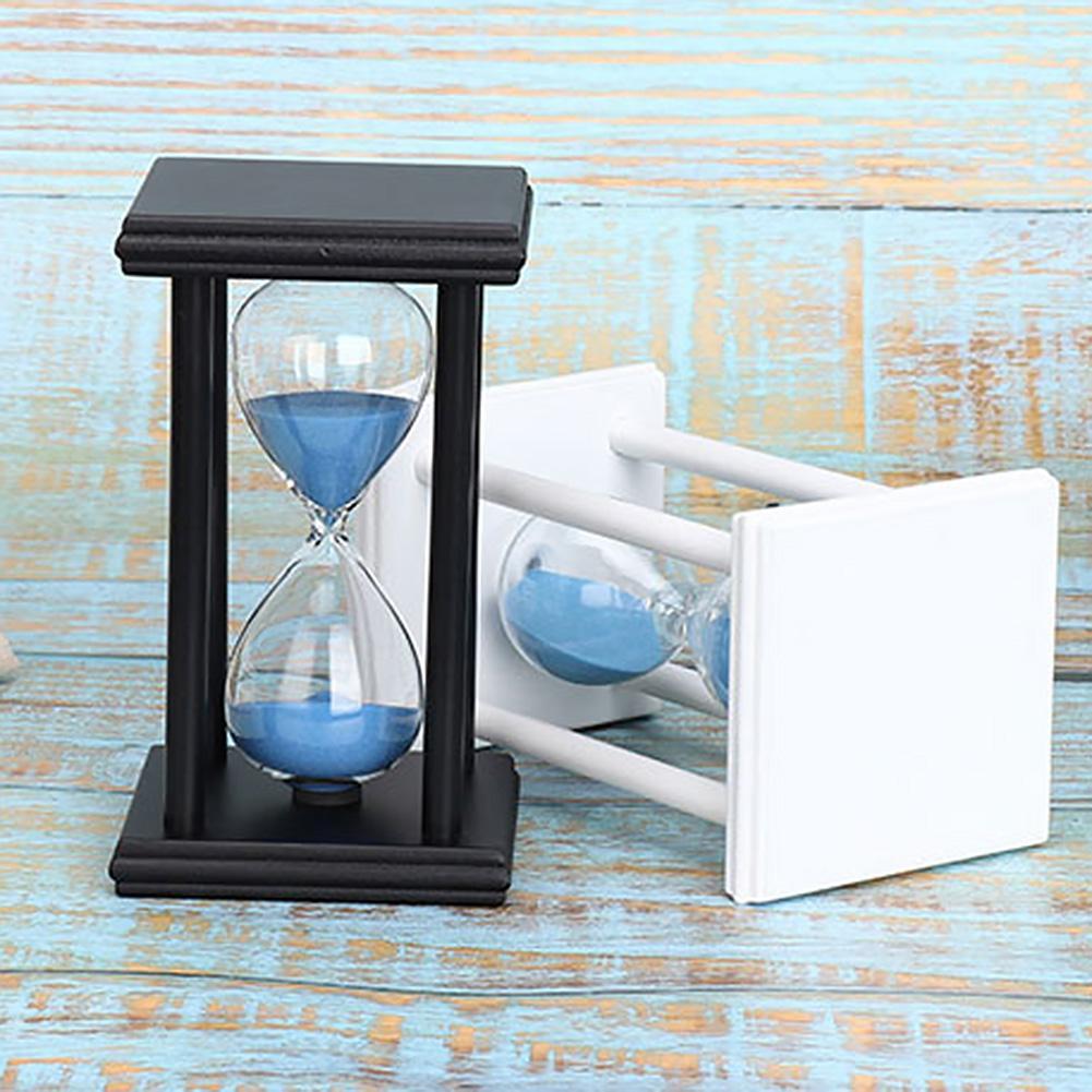 Relógio de areia de madeira, ampulheta de vidro, temporizador de cozinha, escola, decoração de casa, enfeites de mesa, brinquedo educacional para crianças, 45/60min