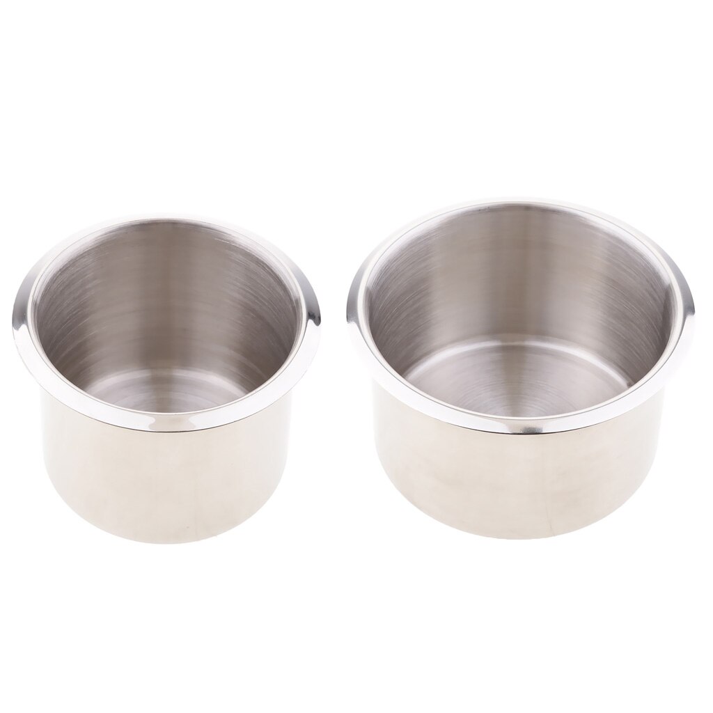 2pcs Stainless Steel Recessed Cup Drink Holder For Marine Boat RV Camper 68x55mm/90x55mm