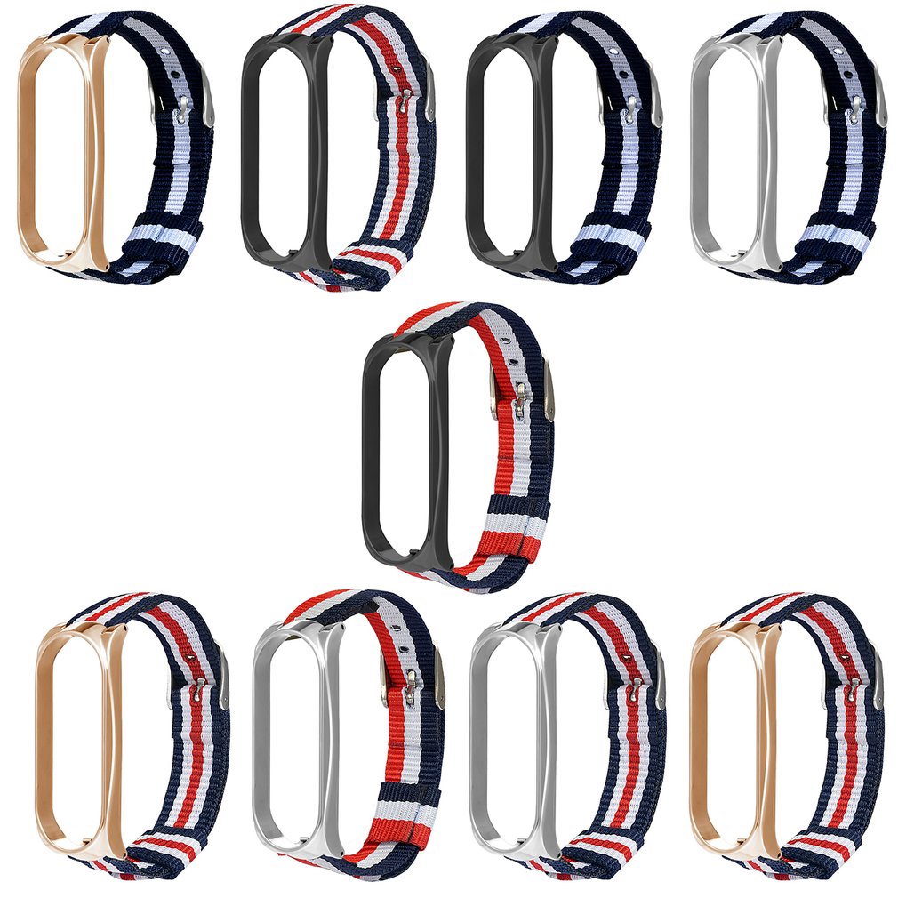 Nylonrem til xiaomi mi band 4 5 3 utskiftbart armbånd mi band band 4 armbånd lett pustende armbånd for miband 5 4
