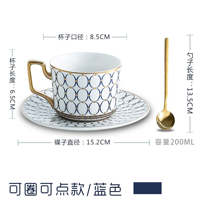 Äthiopischen Luxus Kaffee Tasse einstellen Porzellan Gold Tasse Untertasse Löffel einstellen Gestreifte Geschäft Tee Tassen Xicaras Königlichen Tasse einstellen AC50BD: Stil6