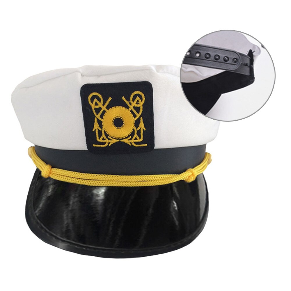 Navy cap flat top white adult adjustable and non-adjustable two polyester materials for comfortable wear: PYTJ