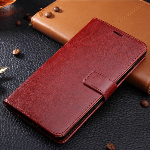 Per Samsung Galaxy J7 Neo Nxt J 7 Core SM-J701F/DS SM-J701MT Caso di Lusso di Vibrazione Del Raccoglitore Retro Cuoio DELL'UNITÀ di ELABORAZIONE silicone della copertura Capa Funda: Retro Brown