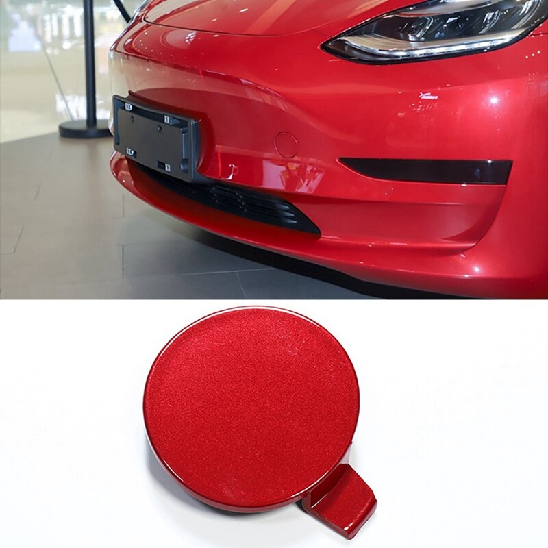 -Car Front Bumper Tow Hook Cap Cover Fit for Tesla Model 3 ABS 1Pcs