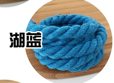 8mm drei-strang farbe baumwolle seil twist bündel seil kordelzug seil tasche dekorative seil diy zubehör: lake blue