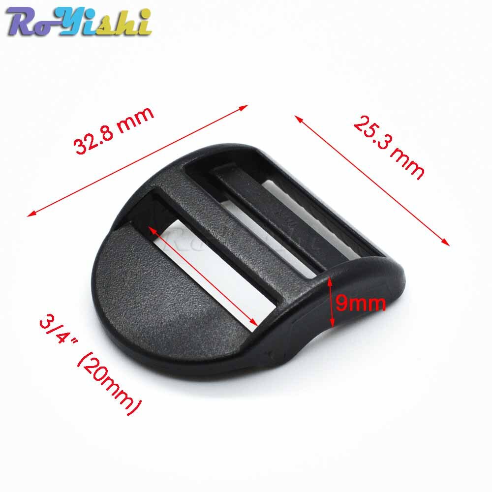 10 st/förpackning plast stege lås reglage spännen ryggsäck band svart band 20mm 25mm 32mm 38mm 50mm: Vävstorlek 20mm