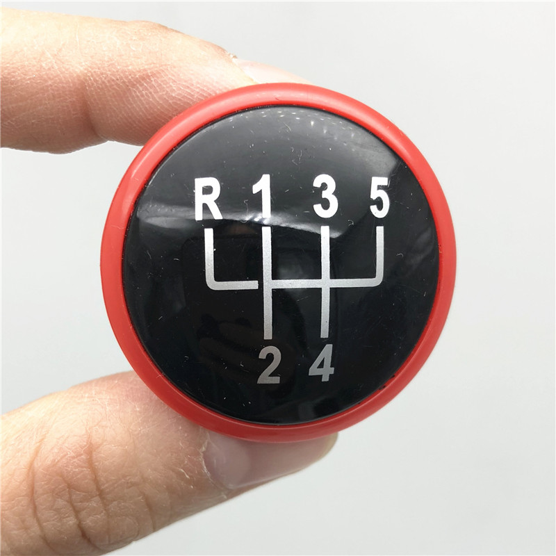5/6 geschwindigkeit Schaltknauf Kappe Emblem Abzeichen Abdeckung für VW Volkswagen Golf Jetta MK3 MK4 GTI MK4 Bora LUPO Polo Sitz IBIZA Caddie: rot 5 Geschwindigkeit