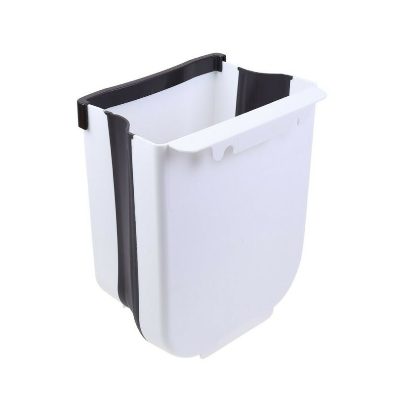 Wall Mounted Folding Waste Bin Kitchen Cabinet Door Hanging Trash Can Waste Bins