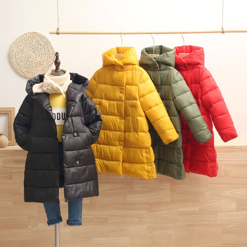 Kinderen Jongens Meisjes Warme Jassen Herfst Winter Kids Lange Dikker Hooded Jassen Kinderen Bovenkleding Katoen Parka Peuter Kleding