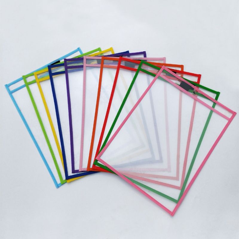 10Pcs Dry Erase File Folder Document Bag For Reusable Writing And Wiping Bags For Office And School Supplies 24BB