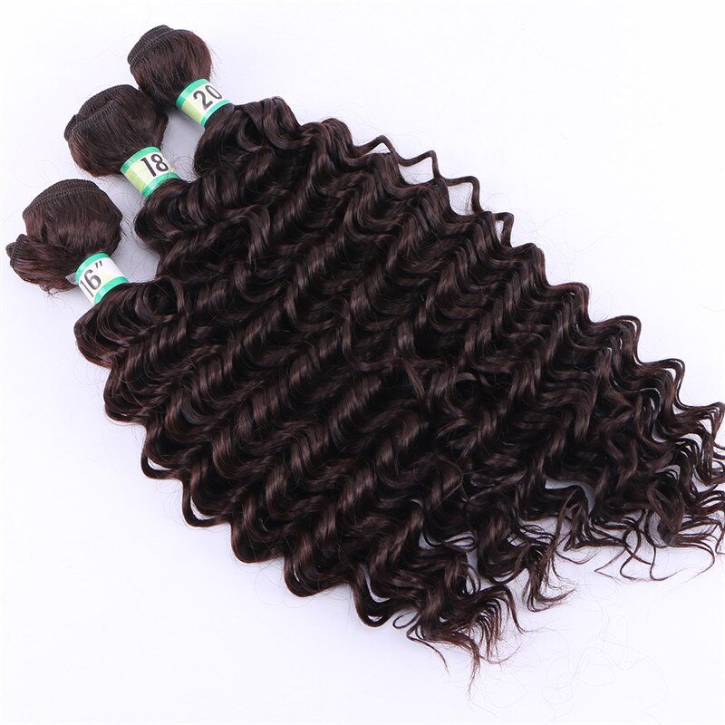 Tissages synthétiques Deep Wave bouclés-ANGIE | Mèches ombré deux tons à longueur mixte pour femmes de 16 18 20 pouces: # 33