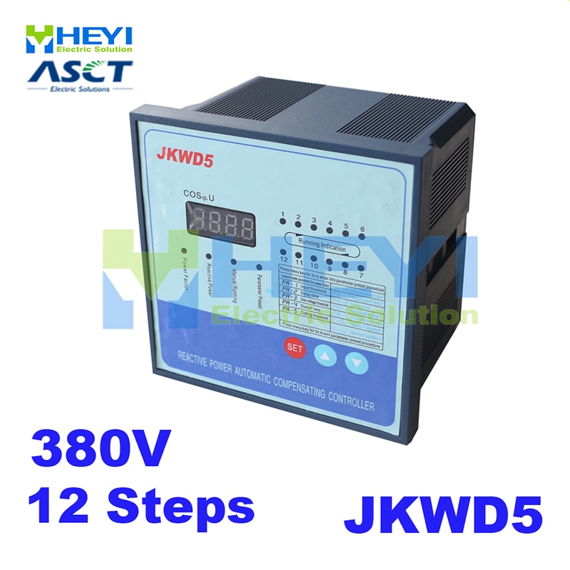 JKWD5 380V 12 Stappen Power Factor Controller Dynamische Soort Gevoelige Harmonische Circuit Input Reactief Vermogen Compensatie Controller