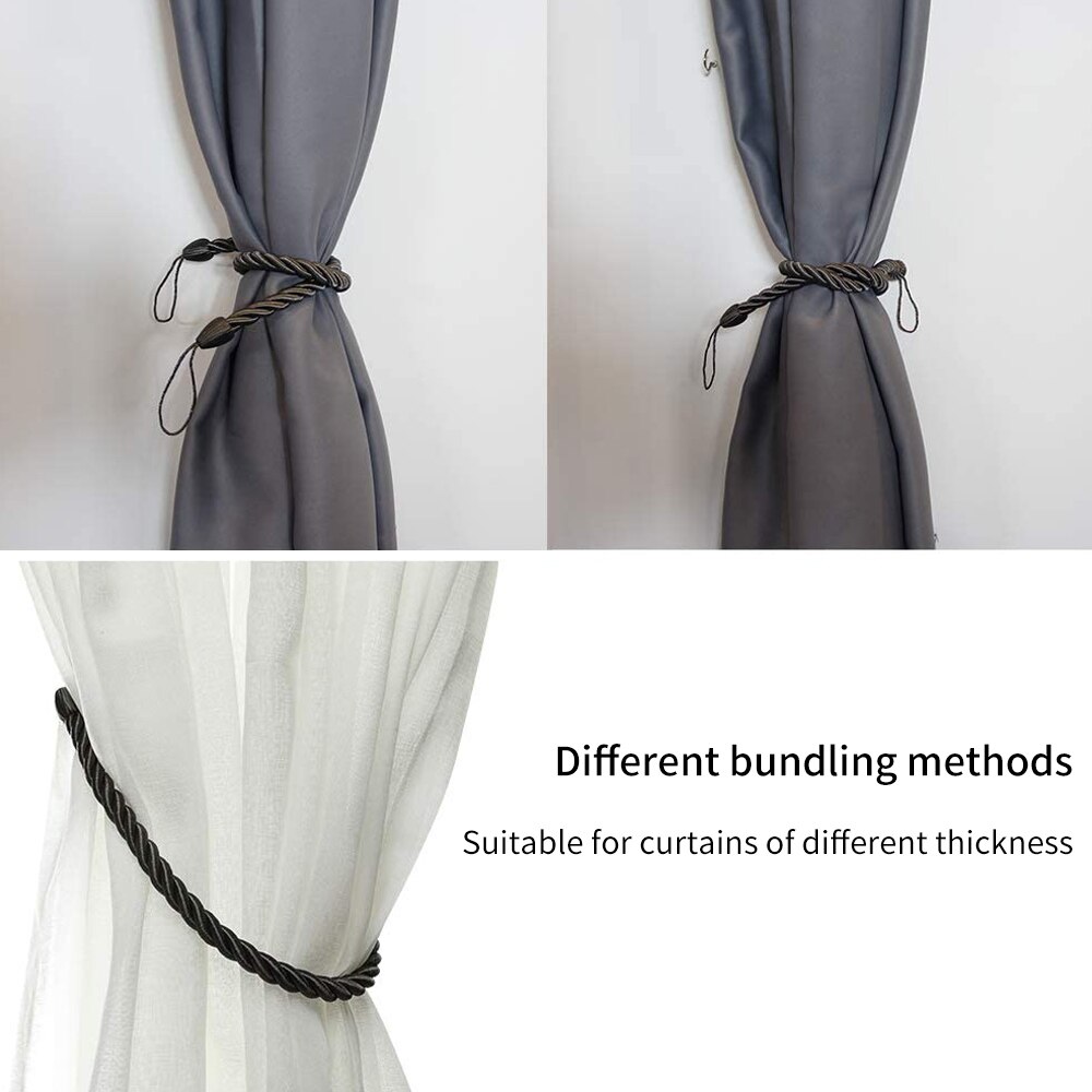 1Pc Crystal Beaded Tassel Curtain Tieback Decorative Curtain Curtains Cord Accessories Room Decor Home Rope Buckle Tie For