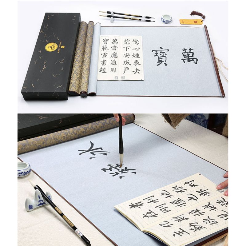 Reusable Chinese Calligraphy Magic Water Writing Cloth Brush Pens Copybook Set Practice