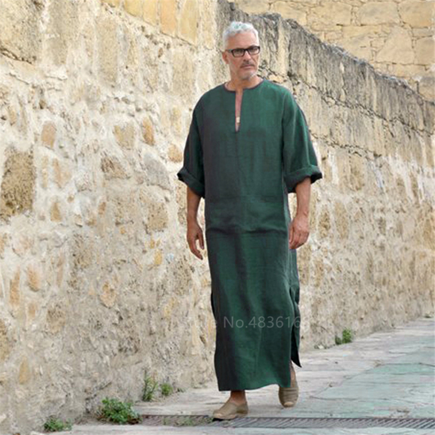 Rummyluckjp Muslim Hoodies Robe for Men - Saudi Arab Kaftan Dubai Long Sleeve Thobe Islamic Jubba Thobe Ethnic Clothing price in UAE | Amazon UAE