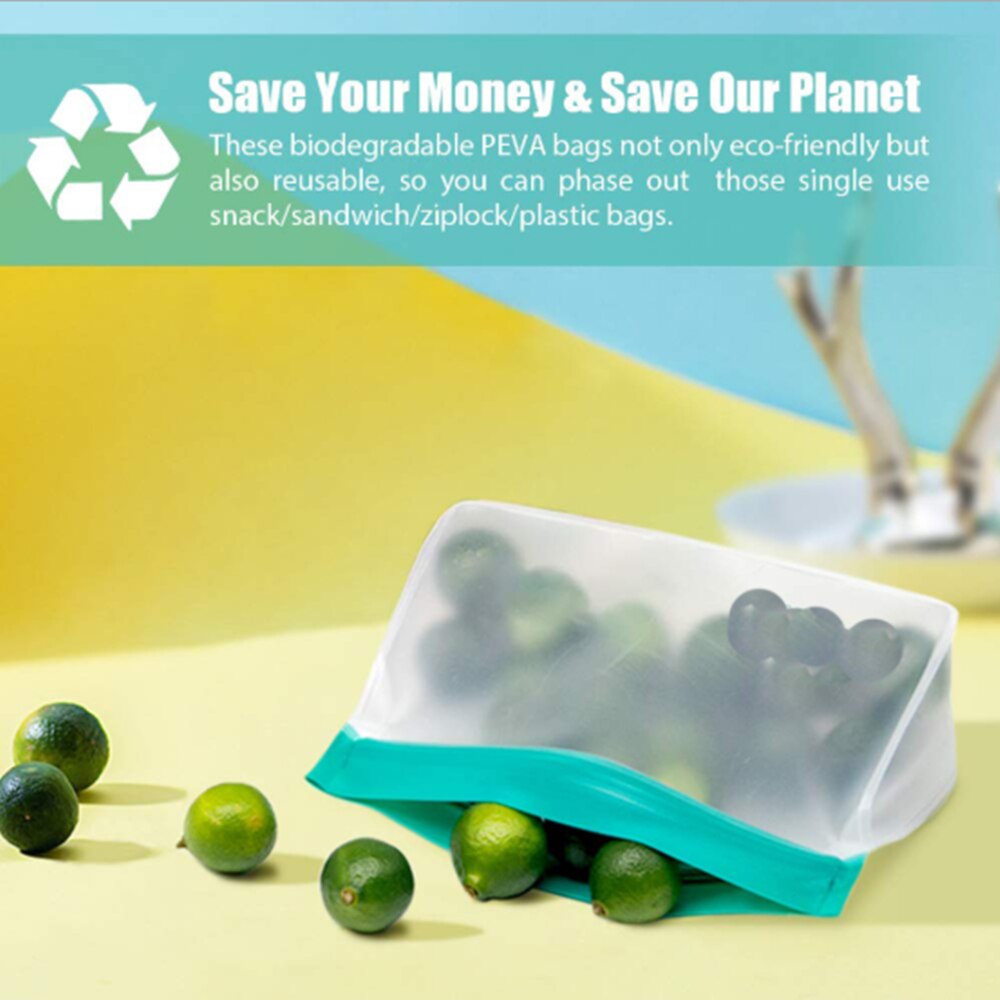 Silicone fresh food storage bag container reusable three-dimensional freezing bag leak-proof top ziplock bag kitchen storage bag