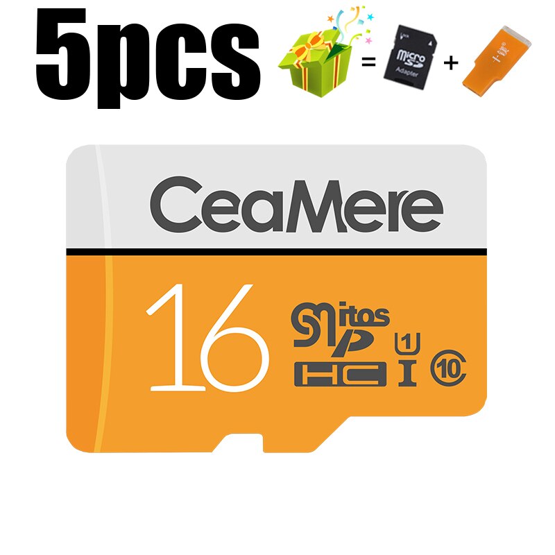 CeaMere tarjeta Micro SD 256GB/128GB/32GB UHS-3 64GB/16GB/8GB Clase 10 UHS-1 tarjeta de memoria Flash de 4GB de memoria Microsd gratis Tarjeta de lector: U1 32GB