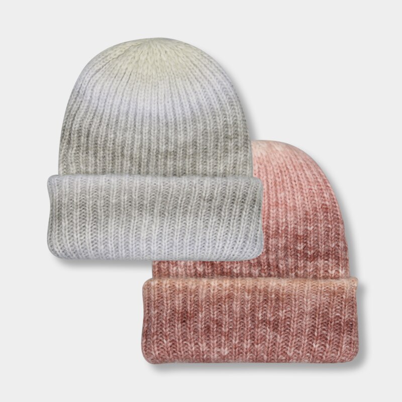 Beanie Hats for Women Winter Hat Tie Dye Gradient Color Keep Warm Outdoor Ladies Flexible Thick Winter Hat шапка мужская