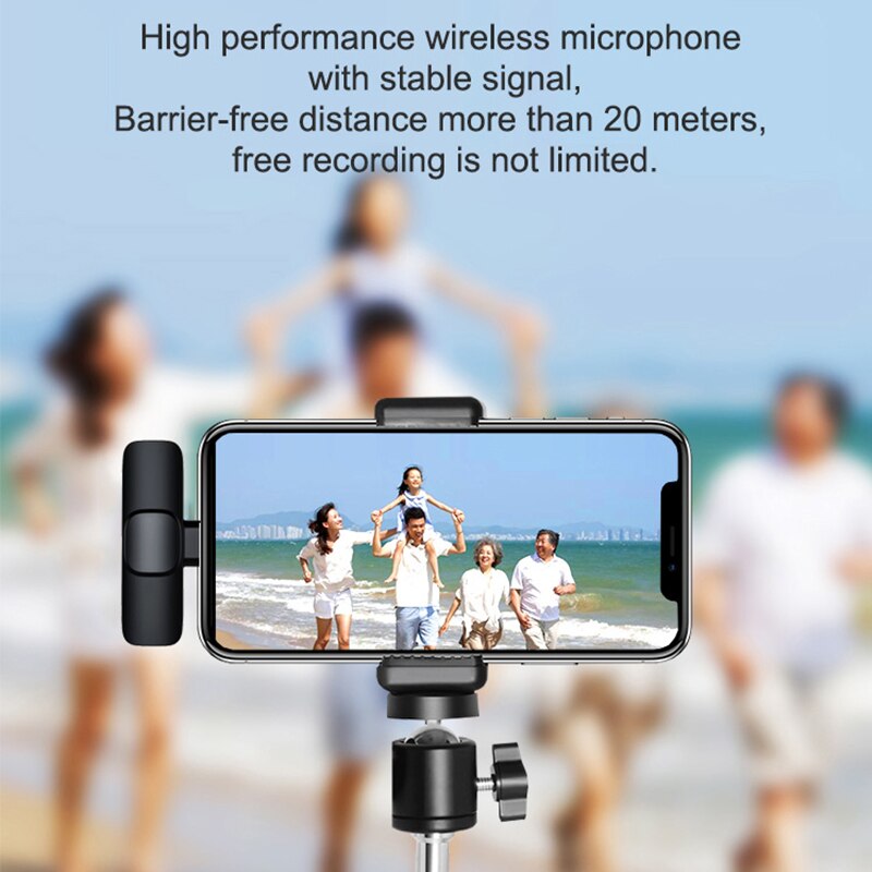 Wireless Lavalier Microphone Portable Audio Video Recording Mic For IPhone Android Live Game Mobile Phone