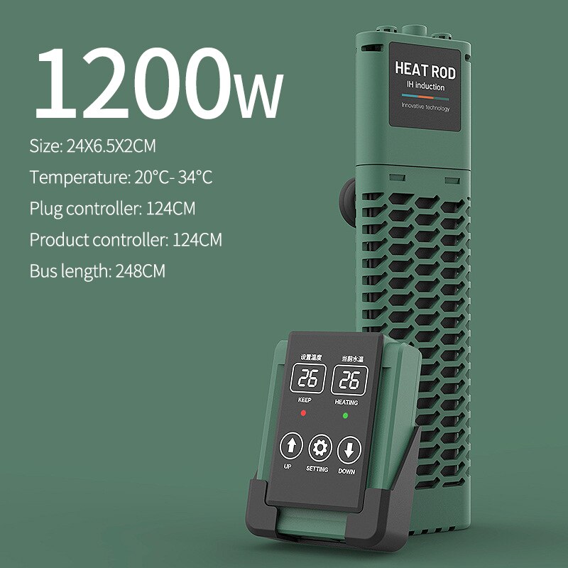 SUNSUN Aquarium Submersible Auto Temperature Heater Fish Tank LCD Display Adjustable Water Constant Temperature Heating Rod