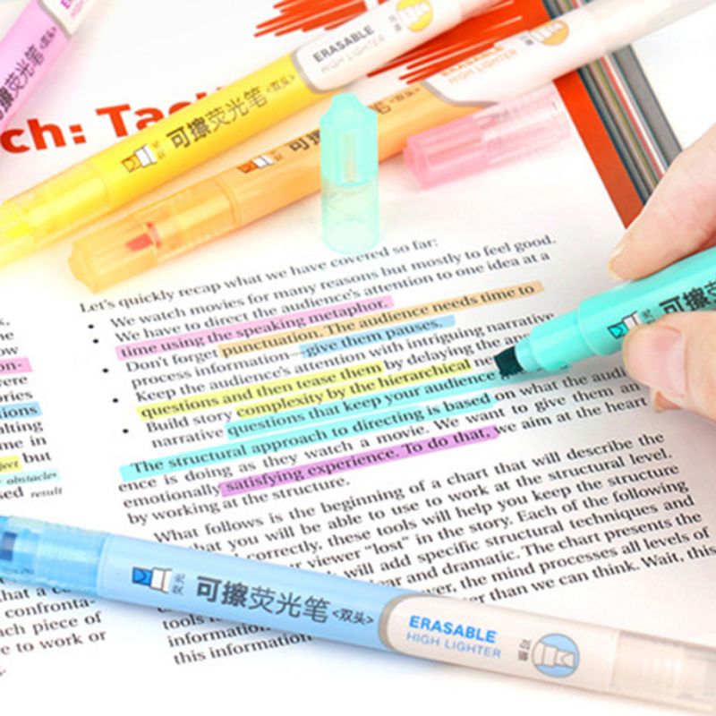 6 uds resaltador que se puede borrar la pluma rotulador de tiza líquida Pastel lápiz fluorescente de dibujo papelería R9JA