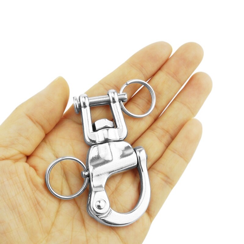 2PCS 316 Stainless Steel Swivel Shackle Quick Release Hook for Rock Climbing Diving Marine Hardware