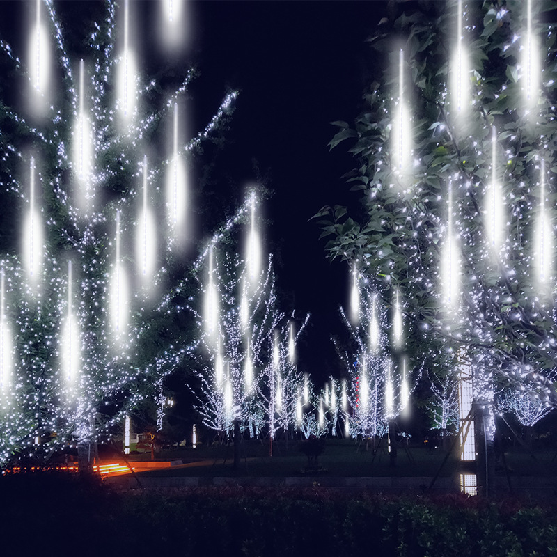 30/50CM LED Meteor Shower Rain Lights Waterproof Falling Raindrop Fairy String Light for Christmas Party Patio Decor