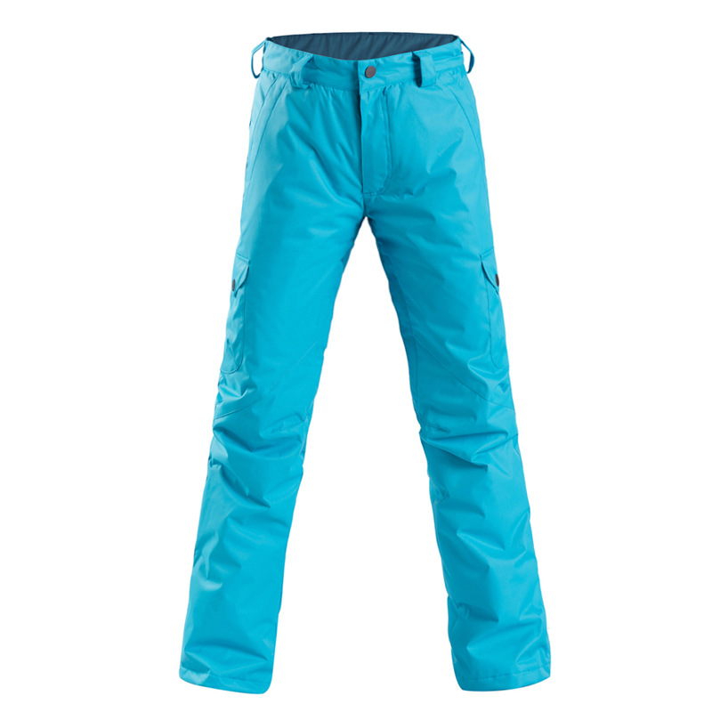 vrouwelijke ski broek waterdichte gewatteerde koud warm fineer dubbele boord professionele vrouwen sneeuw broek: Blauw / M